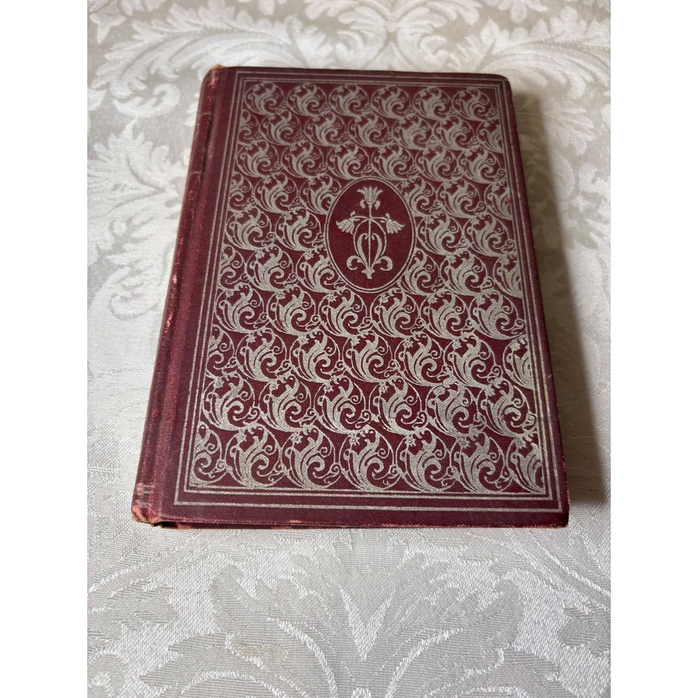 Antique 1898 Discourses of Epictetus Hardcover Book Red Silver Art Nouveau Cover